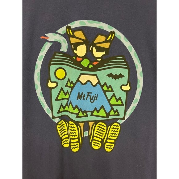 Uniqlo Mt. Fuji Nippon Omiyage Blue Graphic T-Shirt Size Large - Picture 2 of 9